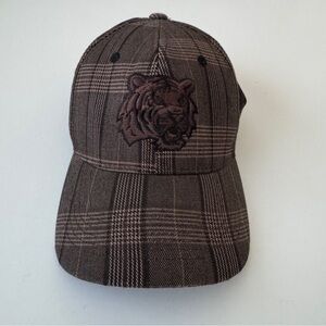 LSU Tigers Fitted Baseball Hat Brown Black One Size Embroidered Glen Plaid SEC